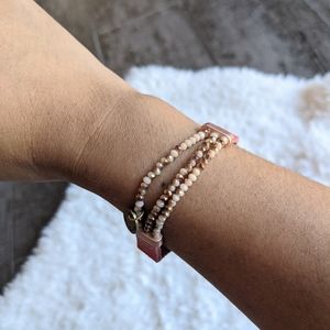 ANTHRO COCOBELLE Shine-On Leather Beaded Magnetic Bracelet
